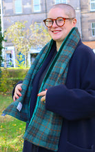 Dark Green Harris Tweed/Velvet Scarf