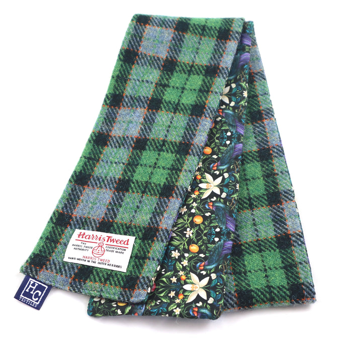 Green Skinny Harris Tweed/Liberty scarf