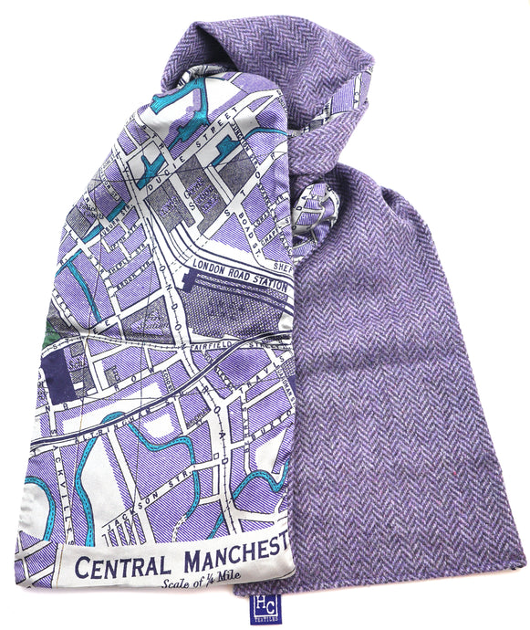 Wool Silk Manchester map scarf