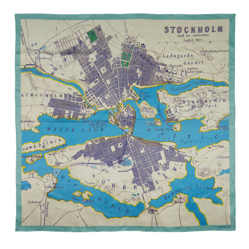 Stockholm City on Cloth Map Scarf