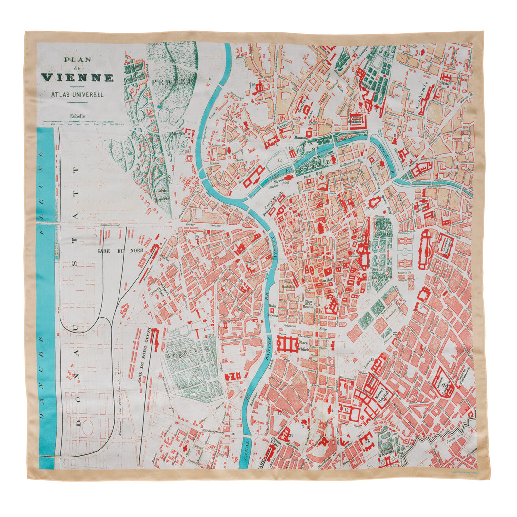 Vienna City on Cloth map scarf